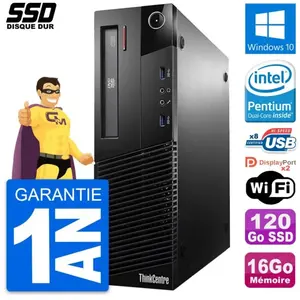 PC Lenovo ThinkCentre M93p SFF Intel G3220 RAM 16Go SSD 120Go Windows ... pas cher