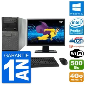 PC Tour Dell 3020 Ecran 19" Intel G3220 RAM 4Go Disque 500Go Windows 1... pas cher