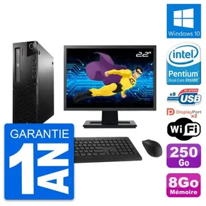 PC Lenovo M93p SFF Ecran 22" Intel G3220 RAM 8Go Disque 250Go Windows ... pas cher