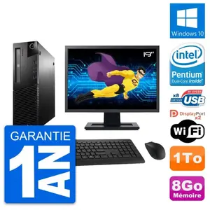 PC Lenovo M93p SFF Ecran 19" Intel G3220 RAM 8Go Disque Dur 1To Window... pas cher