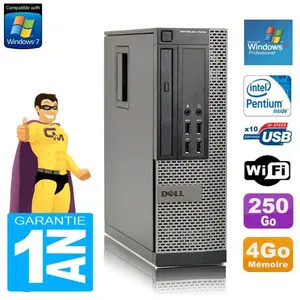 PC DELL 7010 SFF Intel G840 RAM 4Go Disque Dur 250 Go DVD Wifi Windows... pas cher