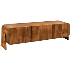 Meuble TV 160 cm bois massif marron   Collection NATURAVendu parcdiscount