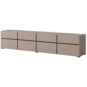 MEUBLORAMA Meuble TV XL - HAVANA - Beige / Noir mat - 4 portes - 4 tiroirs pas cher