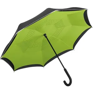 FARE Parapluie standard FP7715 - noir et vert lime pas cher