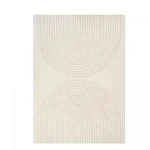 UNAMOURDETAPIS Tapis salon DEMILU 80x150 cm Crème - Tapis Entrée doux et soyeux pas cher