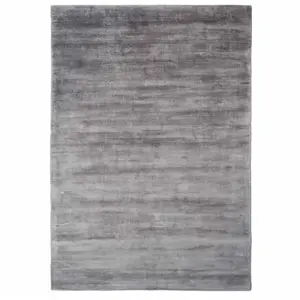 tapis salon 200x300 fait à la main en viscose marron rectangle motif uni NEO +