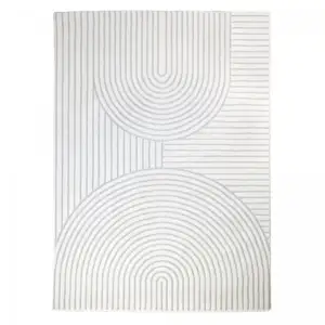 JADOREL Tapis salon et chambre 160x225 crème rectangle tissé motif géométrique AF1 binci pas cher
