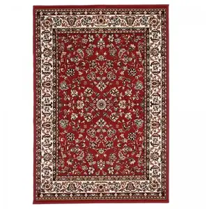 UNAMOURDETAPIS Tapis oriental 140x200 rouge rectangle motif ancestral AF1 NOMEDVendu parcdiscount