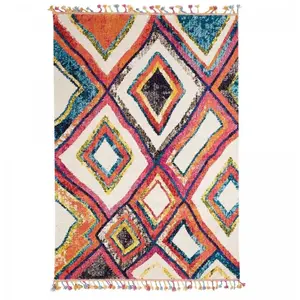 UNAMOURDETAPIS Tapis berbère style OURIKA MK 01 Multicolore 80x150 OEKO TEX®Vendu parcdiscount