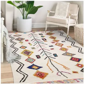 Unamourdetapis - Tapis berbère motif ethnic 80x150 ivoire ourika 2Vendu parcdiscount