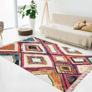 UNAMOURDETAPIS Tapis berbère 120x170 tissé motif ethnic LYN5 OURIKA D violetVendu parcdiscount