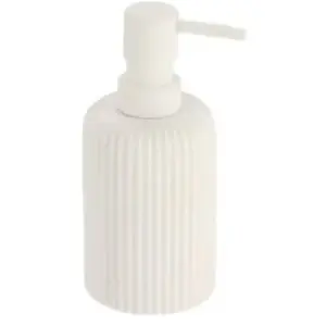 TENDANCE DISTRIBUTEUR A SAVON ARRONDI STRIE POLYRESINE 230 ML - BLANC - Tendanc... pas cher