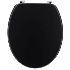 Tendance - abattant wc mdf 18 pouces attaches acier inoxydable - noir