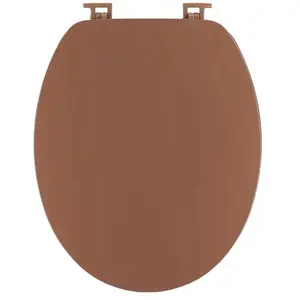 Tendance - abattant wc mdf 18 pouces couvercle design et assise facon acacia attaches plastique - ambre pas cher
