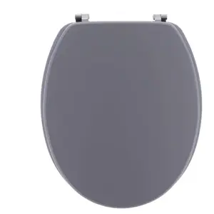 Tendance - abattant wc mdf 18 pouces attaches acier inoxydable - gris pas cher