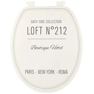 Tendance - Abattant wc 18 pouces mdf couvercle design imprime et attaches plastique - neo retro blanc pas cher
