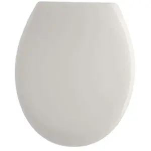 Abattant WC avec frein de chute et déclipsable en polypropylène Blanc et Acier Inoxydable - TENDANCE pas cher