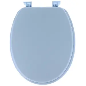 ABATTANT WC MDF 18 POUCES ATTACHES PLASTIQUES - BLEU CLAIR - Tendance - Bleu pas cher