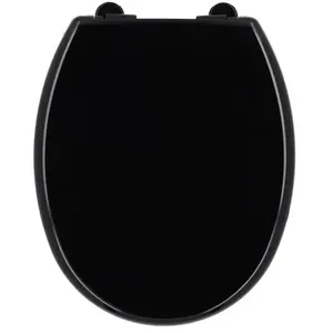 ABATTANT WC THERMODUR 18 POUCES + FREIN DE CHUTE ATTACHES PLASTIQUES - NOIR - Tendance - Noir pas cher