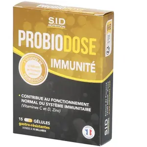 Sid Nutrition - Probiotiques - Probiodose Immunité 15 gélulesVendu paratida-sante-discount-fr
