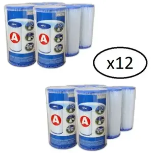 Cartouche de filtration pour piscine - Lot de 12 - type A - Intex pas cher
