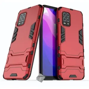 Housse etui coque rigide anti choc pour Xiaomi Mi 10 Lite 5G + film ecran - ROUGE - htdmobiles pas cher