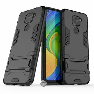 Housse etui coque rigide anti choc pour Xiaomi Redmi Note 9 + film ecran - NOIR - htdmobiles pas cher
