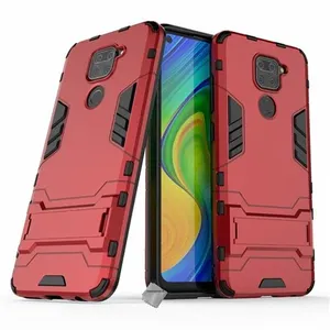 Housse etui coque rigide anti choc pour Xiaomi Redmi Note 9 + verre trempe - ROUGE - htdmobiles pas cher