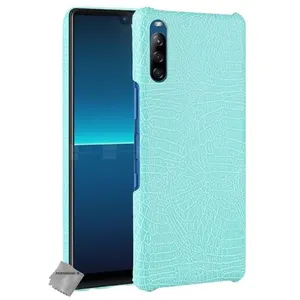 Housse etui coque rigide simili cuir crocodile pour Sony Xperia L4 + verre trempe - BLEU CLAIR - htdmobiles pas cher