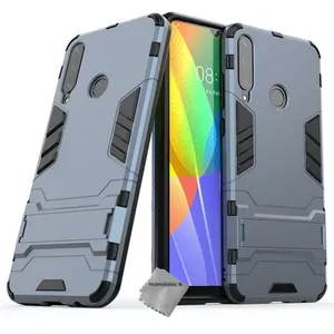 Housse etui coque rigide anti choc pour Huawei Y6p + film ecran - BLEU FONCE - htdmobiles pas cher