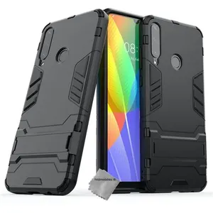 Housse etui coque rigide anti choc pour Huawei Y6p + verre trempe - NOIR - htdmobiles pas cher