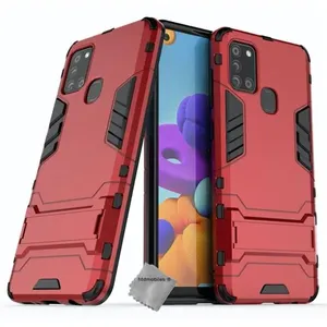 Housse etui coque rigide anti choc pour Samsung Galaxy A21s + verre trempe - ROUGE - htdmobiles pas cher