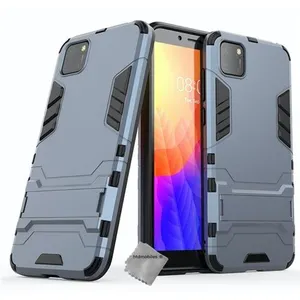 Housse etui coque rigide anti choc pour Huawei Y5p + verre trempe - BLEU FONCE - htdmobiles pas cher