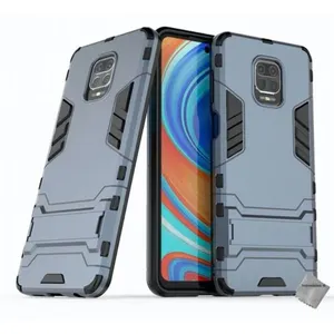 Housse etui coque rigide anti choc pour Xiaomi Redmi Note 9 Pro + film ecran - BLEU FONCE - htdmobiles pas cher