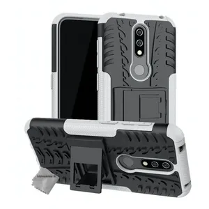 Htdmobiles Coque rigide anti choc pour Nokia 4.2 + verre trempe - BLANC