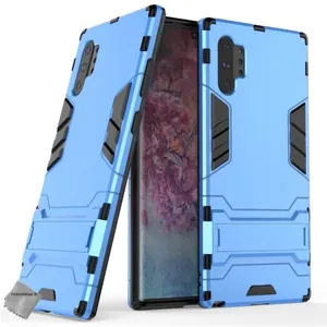 Housse etui coque rigide anti choc pour Samsung Galaxy Note 10+ Plus + verre trempe - BLEU CLAIR - htdmobiles pas cher
