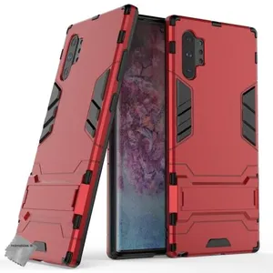 Housse etui coque rigide anti choc pour Samsung Galaxy Note 10+ Plus + verre trempe - ROUGE - htdmobiles pas cher