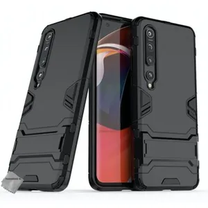 Housse etui coque rigide anti choc pour Xiaomi Mi 10 / Mi 10 Pro + verre trempe - NOIR - htdmobiles pas cher