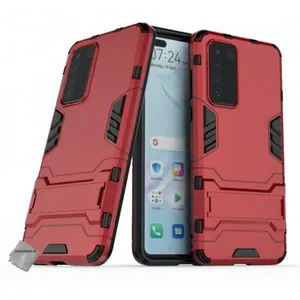 Housse etui coque rigide anti choc pour Huawei P40 + film ecran - ROUGE - htdmobiles pas cher