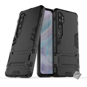 Housse etui coque rigide anti choc pour Xiaomi Mi Note 10 + verre trempe - NOIR - htdmobiles pas cher