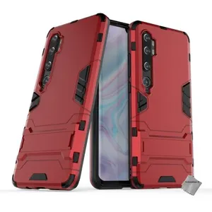 Housse etui coque rigide anti choc pour Xiaomi Mi Note 10 + film ecran - ROUGE - htdmobiles pas cher