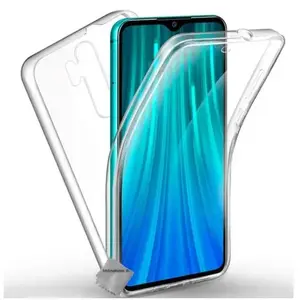 Housse etui coque silicone 360 integrale Xiaomi Redmi Note 8 Pro + verre trempe - TRANSPARENT - htdmobiles pas cher