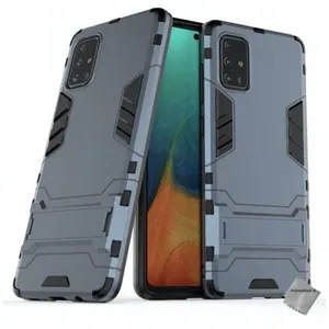 Housse etui coque rigide anti choc pour Samsung Galaxy A71 + verre trempe - BLEU FONCE - htdmobiles