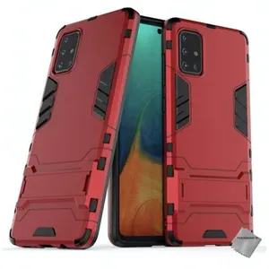 Htdmobiles Coque rigide anti choc pour Samsung Galaxy A71 + film ecran - ROUGE
