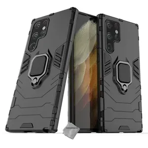 Housse etui coque rigide anti choc pour Samsung Galaxy S22 Ultra 5G + film ecran - NOIR - htdmobiles pas cher