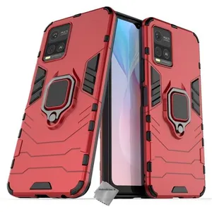 Housse etui coque rigide anti choc pour Vivo Y21 / Y21s / Y33s + verre trempe - ROUGE - htdmobiles pas cher