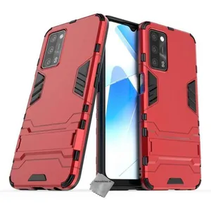 HTDMOBILES Coque rigide anti choc pour Oppo A16 - A16s + film ecran - ROUGE pas cher