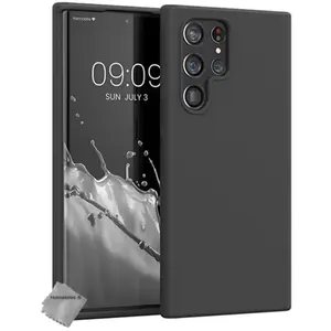 Housse etui coque silicone gel Samsung Galaxy S22 Ultra 5G + film ecran - NOIR - htdmobiles pas cher