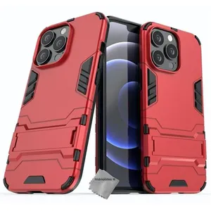 Housse etui coque rigide anti choc pour Apple iPhone 13 Pro + film ecran - ROUGE - htdmobiles