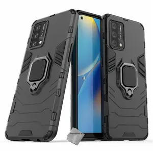 HTDMOBILES Coque rigide anti choc pour Oppo A74 4G + film ecran - NOIR pas cher